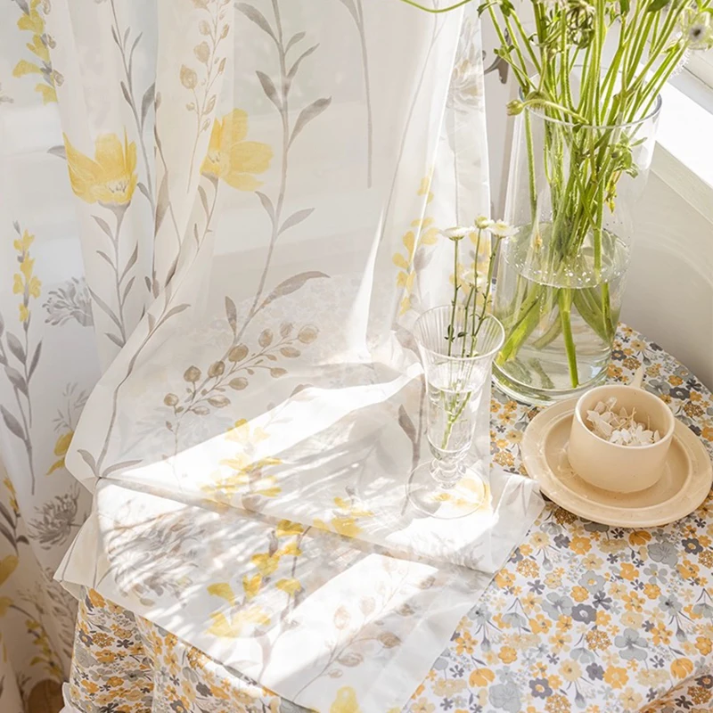 Затемняющие шторы с винтажным принтом в стиле кантри цветочный растительный