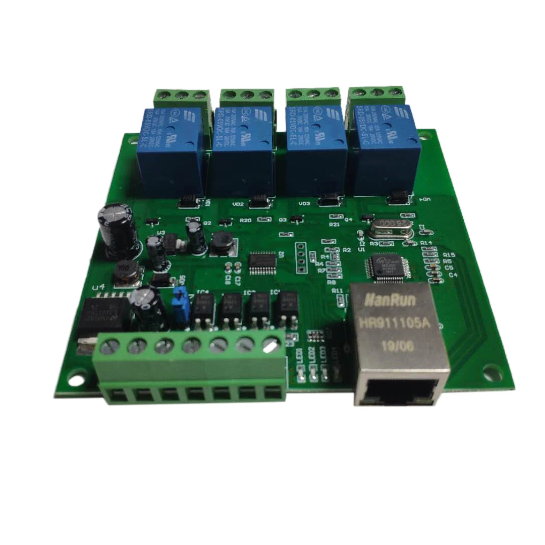 Сетевой пульт дистанционного управления LAN Ethernet RJ45 TCP/IP с 4-канальным реле UDP W5500 |