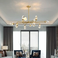 new all copper k9 crystal chandelier post modern minimalist american living room bedroom dining room led chandelier