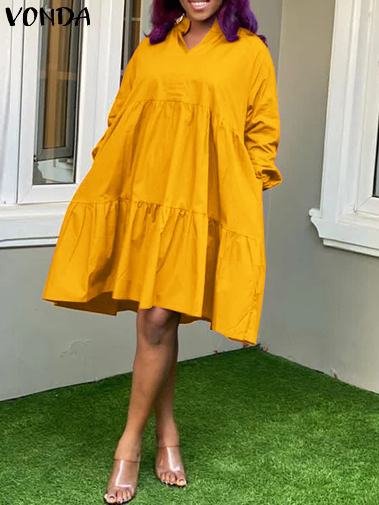 

Женское платье-макси с V-образным вырезом, длинным рукавом