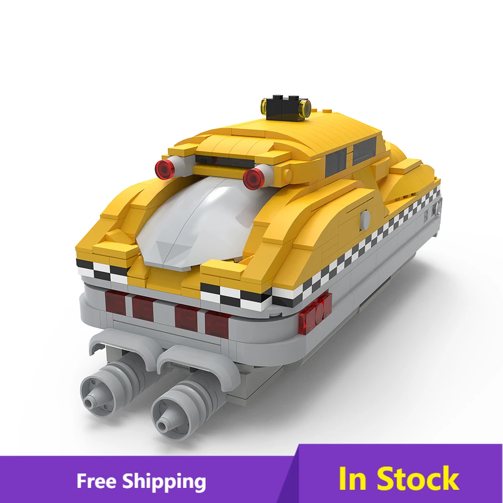 

Гоночный конструктор MOC Flight Drift Taxi, скоростной автомобиль, желтое такси, высокотехнологичная модель автомобиля с пятью элементами, детские и...