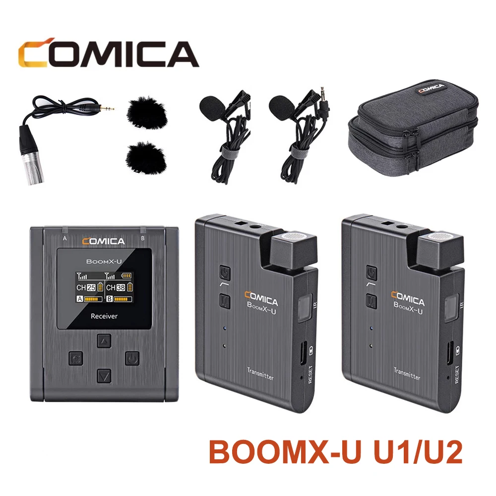 

Comica BoomX-U U1 U2 Broadcasting Level Microphone Multi-Functional Mini UHF Wireless Distant Transmition Studio Mic