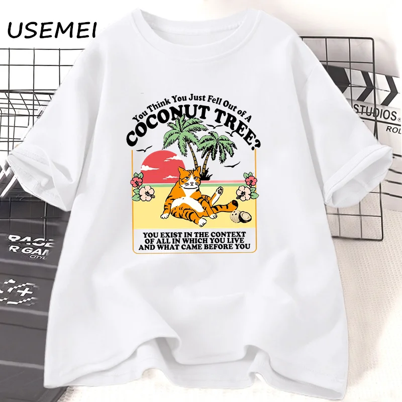 Футболка Мужская/Женская хлопковая с принтом кокосового дерева