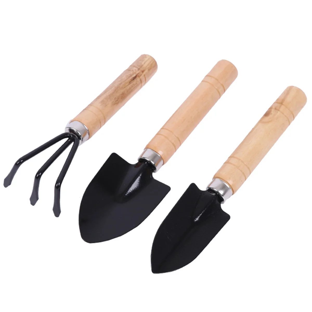 

3Pcs Mini Garden Shovel Rake Spade Seed Disseminators Wooden Handle Garden Tools Set For Succulent Bonsai Small Plants