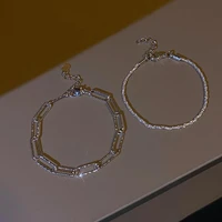 2022 korean new luxury crystal flower cubic zirconia pendant bracelet women round butterfly shiny rhinestone bangle jewelry
