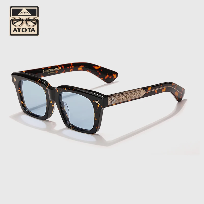 Винтажные черепаховые ацетатные солнцезащитные очки мужские дизайнерские