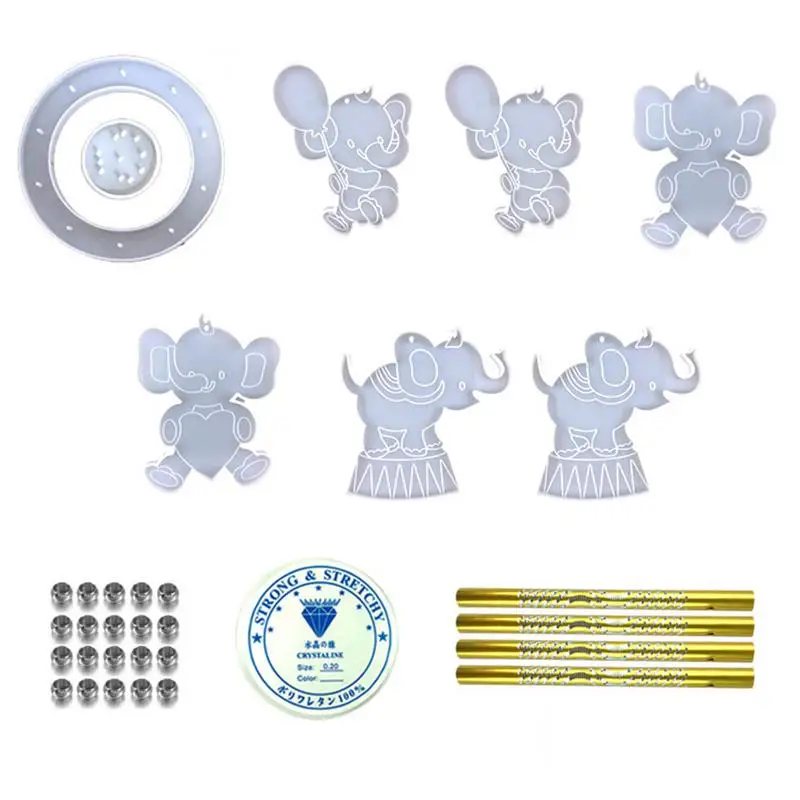 

Resin Molds Silicone Kit Wind Chime Making Mold DIY Wind Chimes Epoxy Elephant Shape Mold For Create Art Home Party Decorations