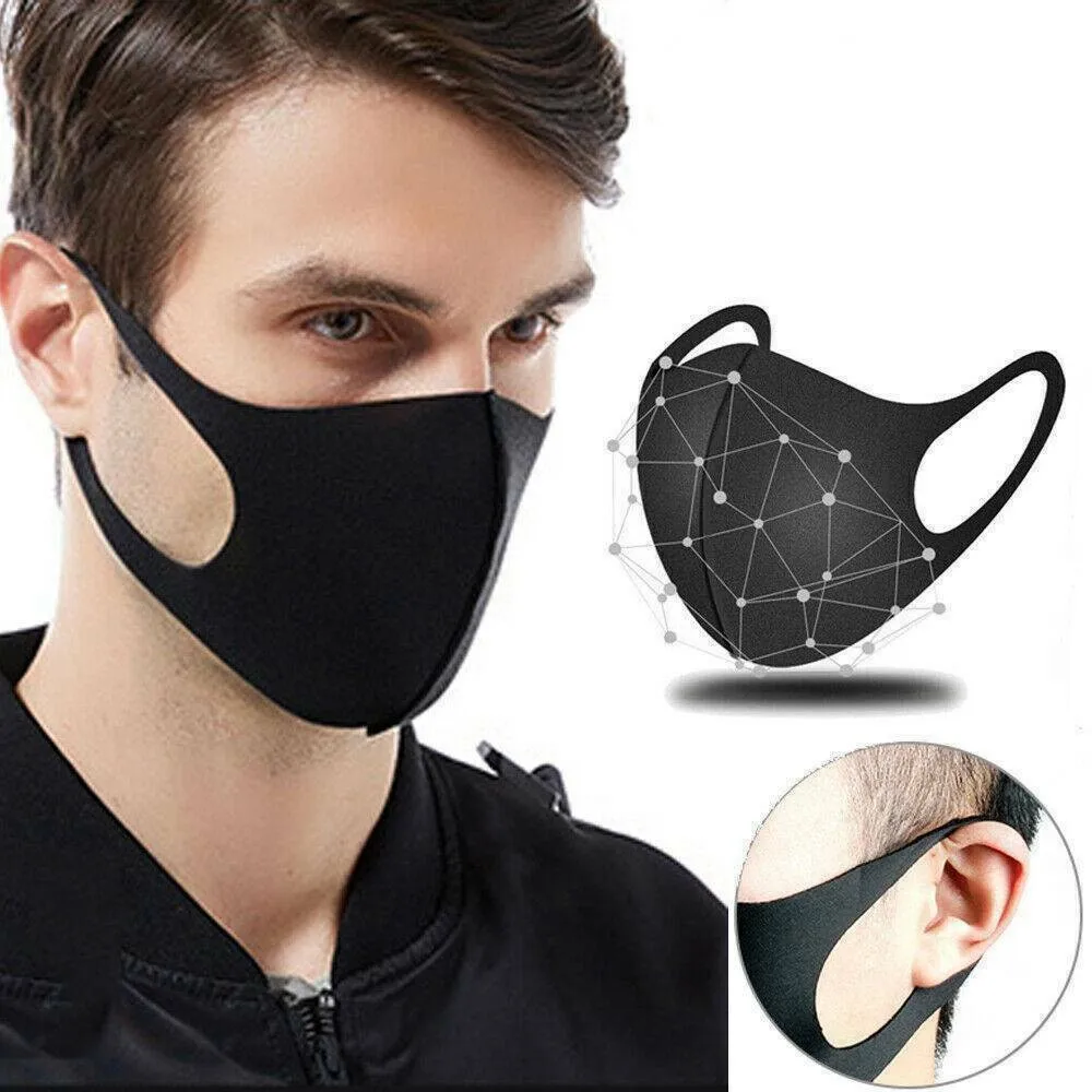 

Ice Silk Mask Anti-dust Cotton Mouth Face Mask Anti-fog Black Stereo 3d Mask Respirator Halloween Cosplay Mascarillas Mascaras