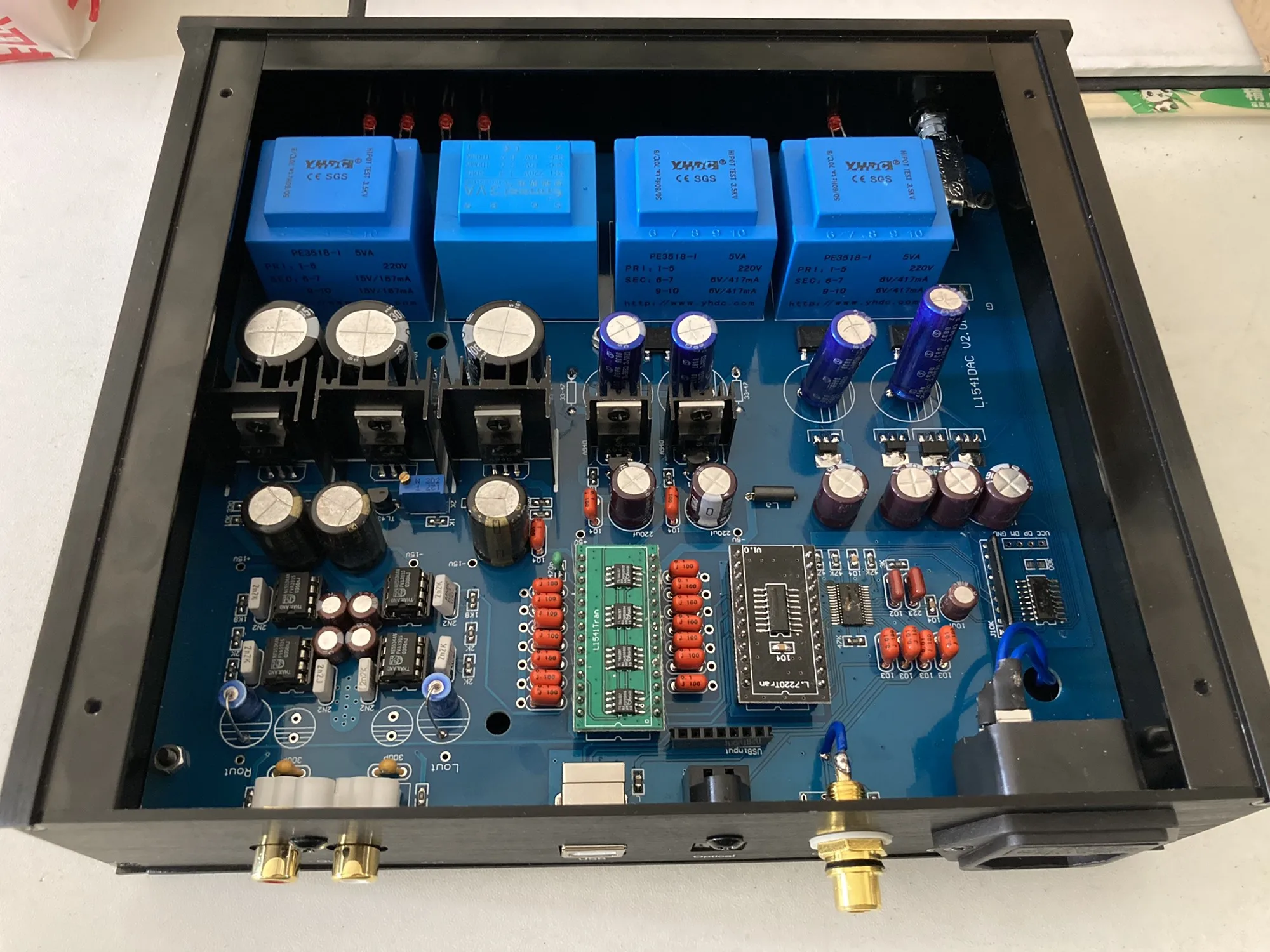 

NEW L1541DAC gold TDA1541 fever decoder, coaxial, optical fiber, USB finished product