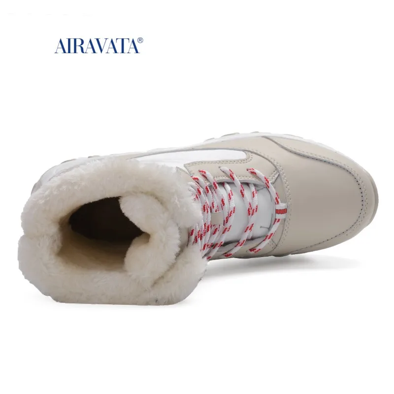 Winter Casual Shoes Warm Women's Walking Boots Hight Top Lace Up Flatform Velvet Ladies Ankle Boots