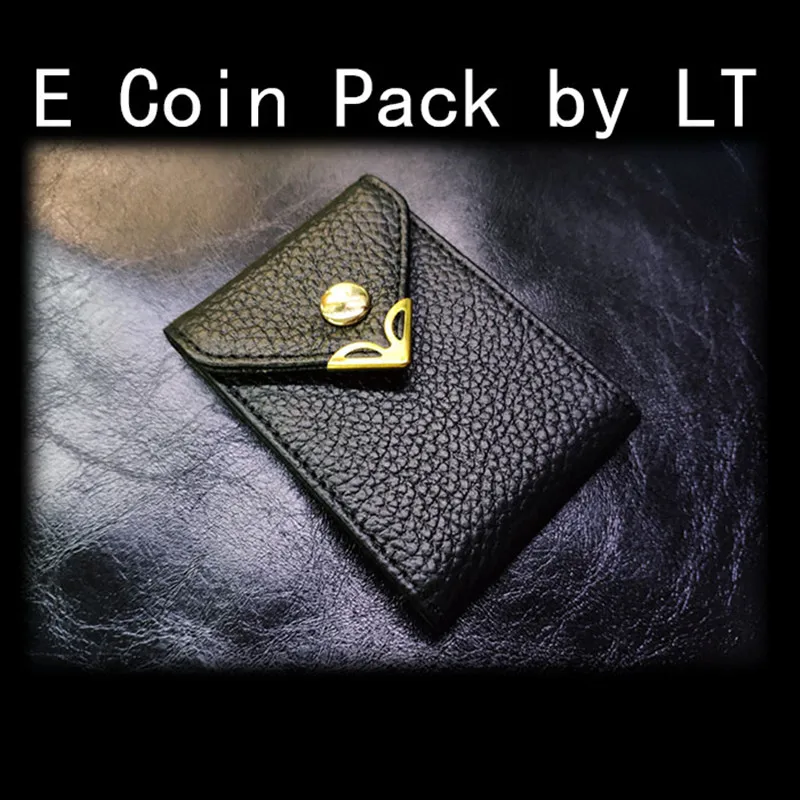 Paquete de monedas E de LT (cuero, puede guardar 4 piezas de monedas de Mario), accesorios de Magia para trucos de Magia, la mejor cartera para mago, monedero de Magia