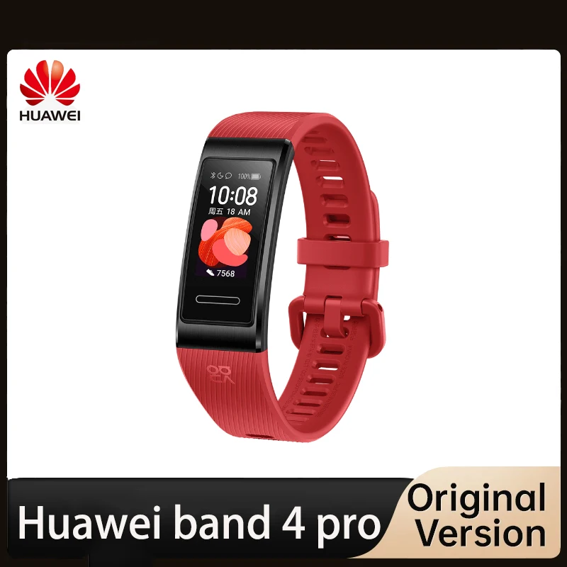 

Original Huawei Band 4 Pro GPS Smart Band Metal Frame Color Touchscreen Blood oxygen Swim Heart Rate Sensor Sleep Bracelet