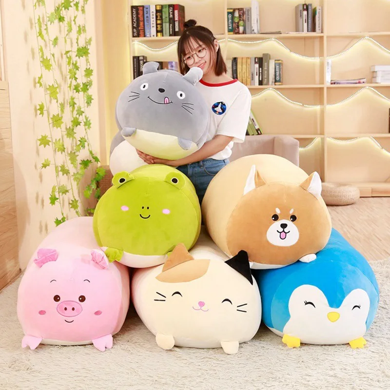 

20-28cm Soft Animal Cartoon Pillow Cushion Cute Fat Dog Cat Totoro Penguin Pig Frog Plush Toy Stuffed Lovely kids Birthday Gift