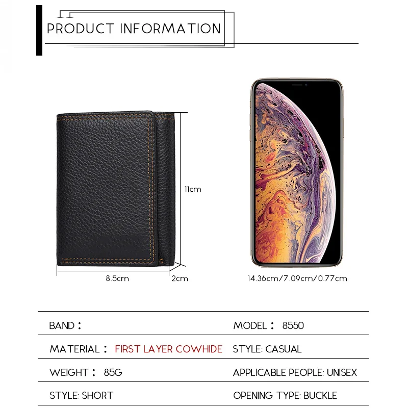 

Мужской кошелек из натуральной воловьей кожи с Rfid-блокировкой