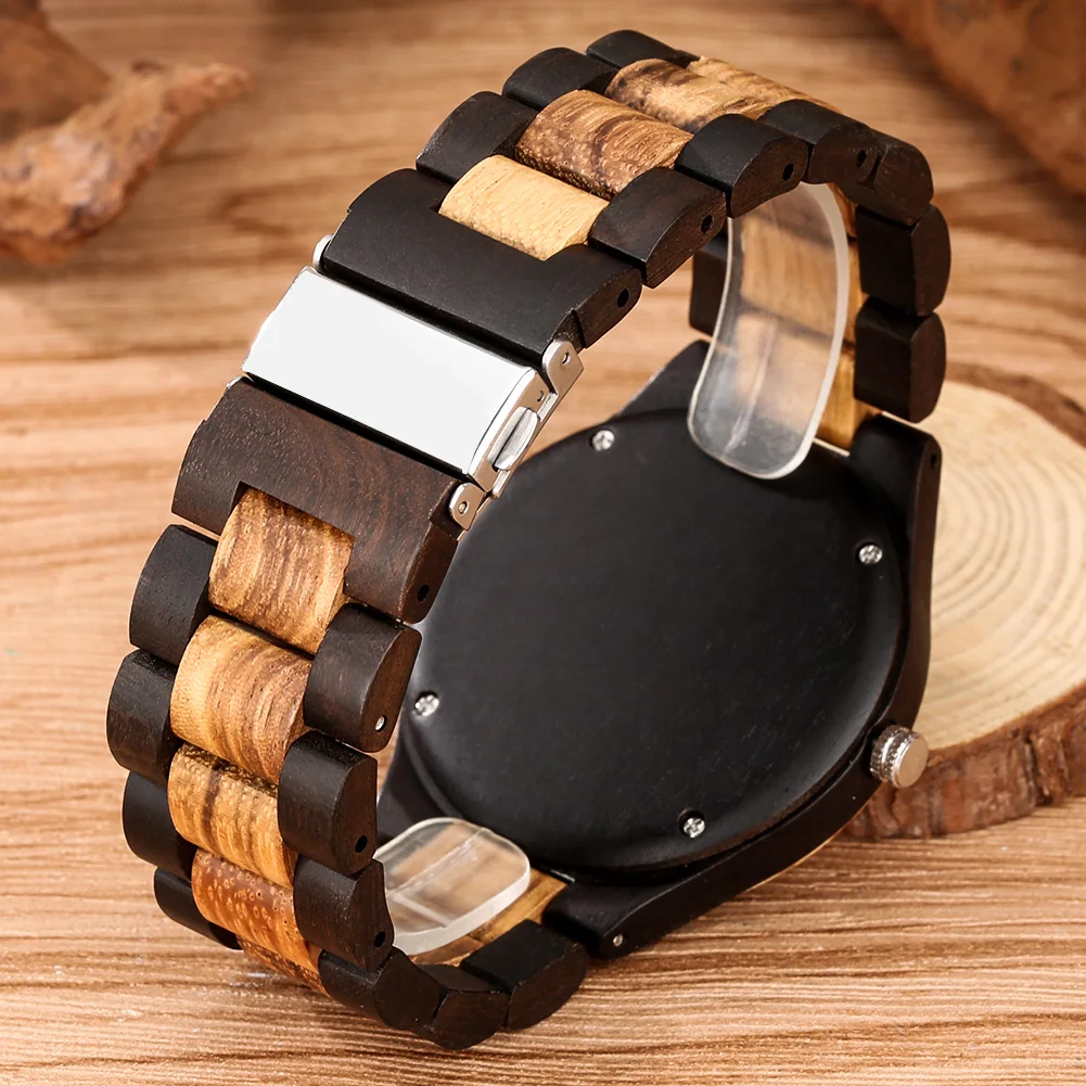 Wood Watch Couple Bamboo Quartz Wristwatches Tree of Life Engraved Dial Luxury Valentine Souvenir Gift for Men Reloj De Madera