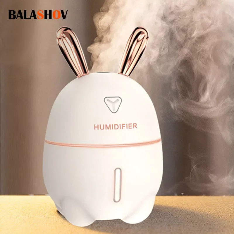 

Mini Air Humidifier Cute Rabbit USB Aroma Essential Oil Diffuser Colorful Night Light Car Office Air Purifier Mist Maker 300ML