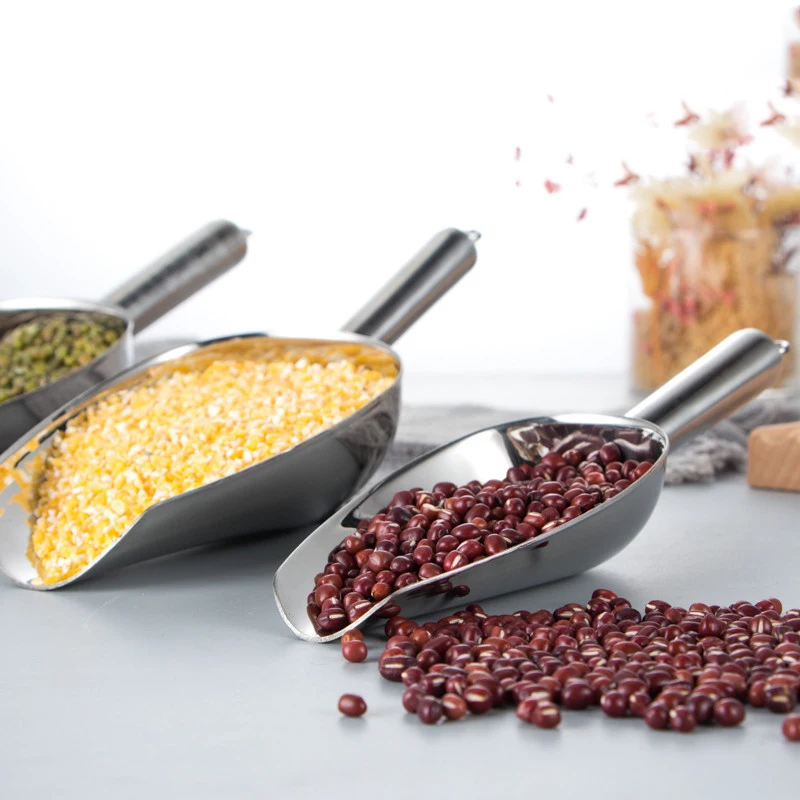 1Pcs Stainless Steel Ice Scoop Bar Pub Home Kitchen Cubes Spice Sugar Flour Nut Gadget Round Shovel | Дом и сад