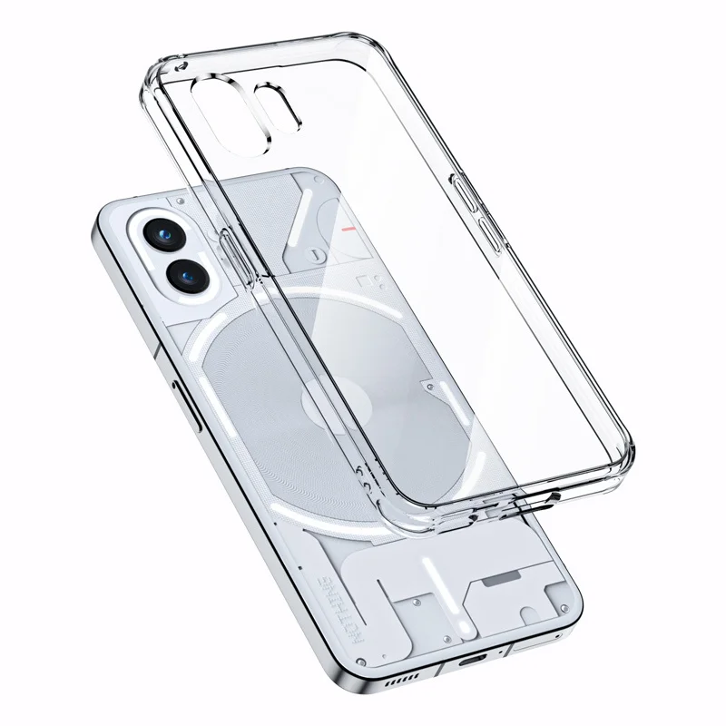 NUCNOK Cover per Nothing Phone (2a) + [2 Pezzi] Pellicola Vetro Temperato,Cover Crystal Clear Anti-Yellow Shock Absorbing Custodia AntiGraffio AntiCaduta Case,Trasparente