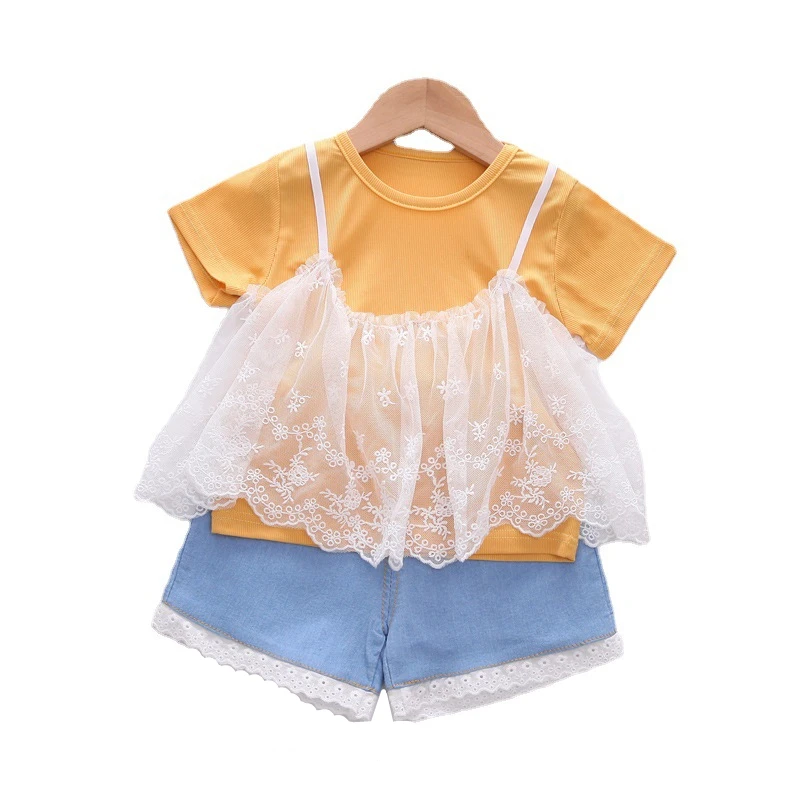 

New Summer Baby Clothes Suit Children Girls Fashion Cute T-Shirt Shorts 2Pcs/Sets Toddler Casual Cotton Costume Kids Sportswear