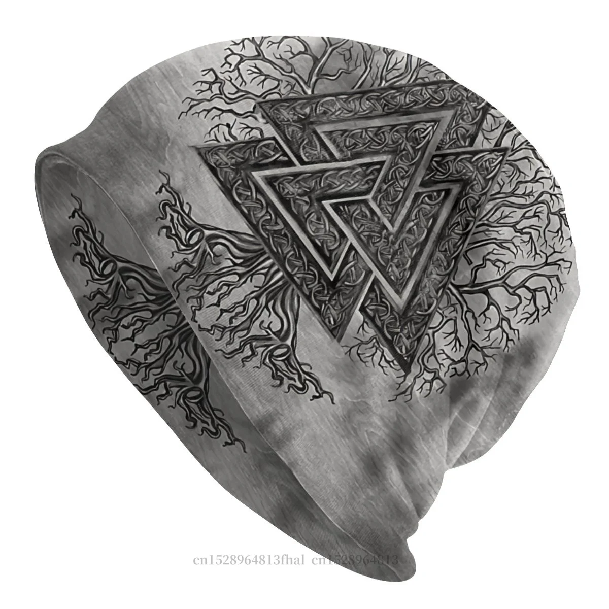 

Skullies Beanies Hat Valknut And Tree Of Life Yggdrasil Winter Beanie Caps For Men Women Viking Art Ski Caps Soft Bonnet Hats
