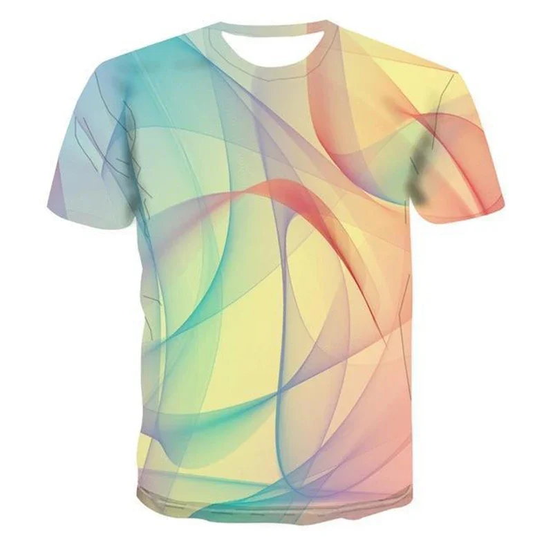 

Лидер продаж, футболки с геометрическим рисунком, Детская футболка с цифровым красочным 3D принтом, модная повседневная футболка с рисунком, детская одежда для мальчиков и девочек, топы