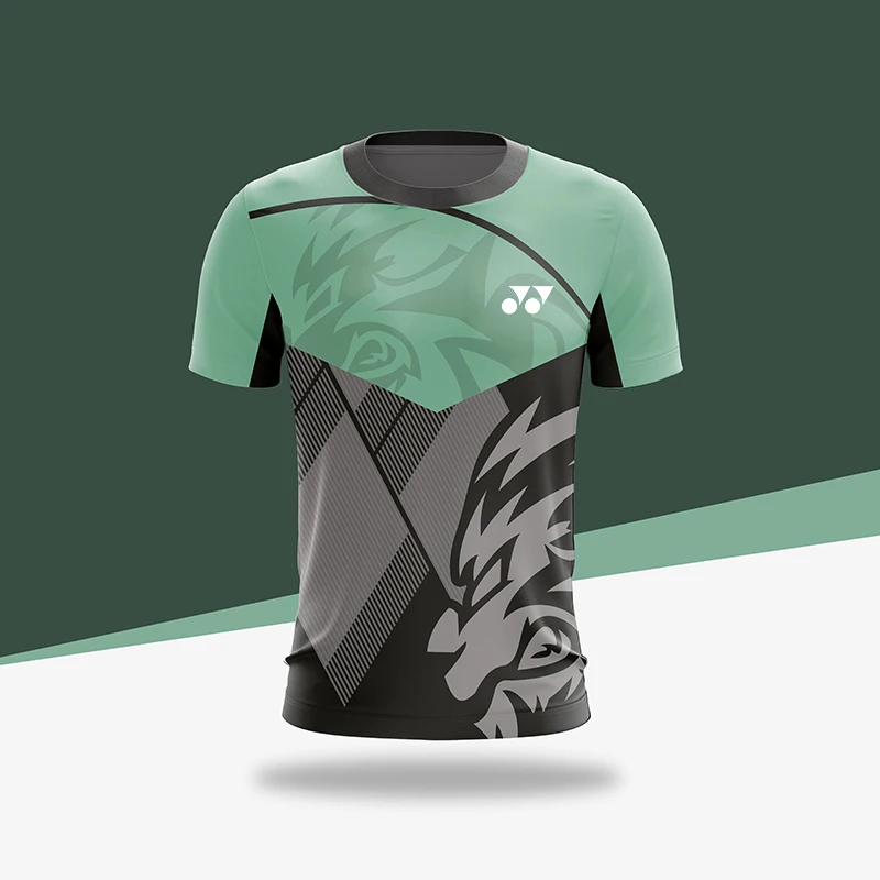 

Men's T-shirt Logo Quick Drying Men Training Badminton Uniforms Table Tennis Clothes Printing T shirt Boys Breathable Sport Wear