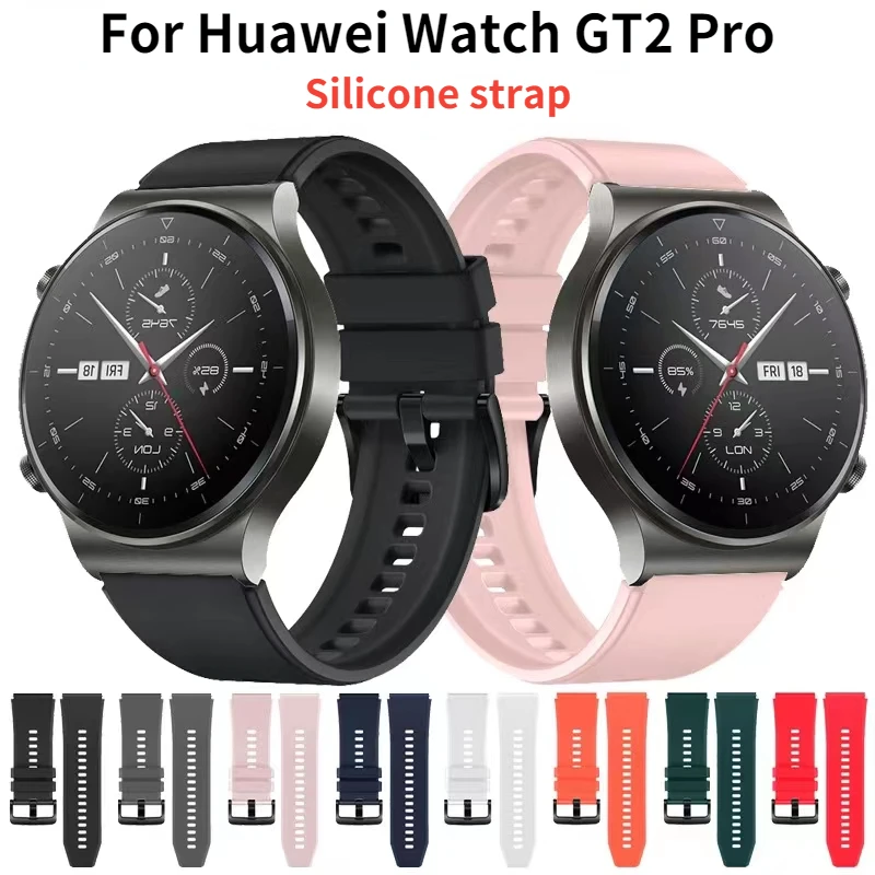 

Силиконовый ремешок для Huawei watch GT/GT2 pro 46 мм 42 мм, мягкий сменный Браслет для смарт-часов Samsung watch 3 4 5, Amazfit GTR