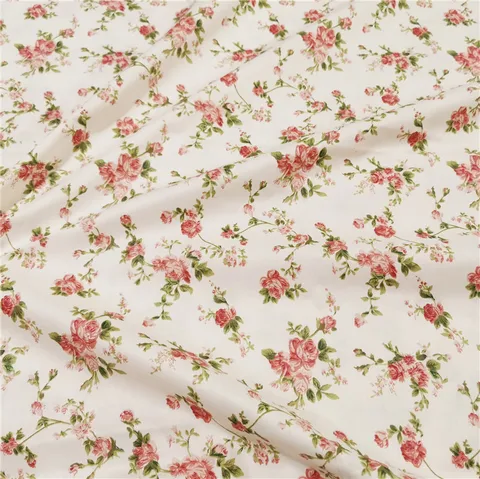 Ширина 160 см/63 дюйма ретро роза цветочный 100% хлопок ткань для одеяла постельное белье платья ткань хлопок саржа