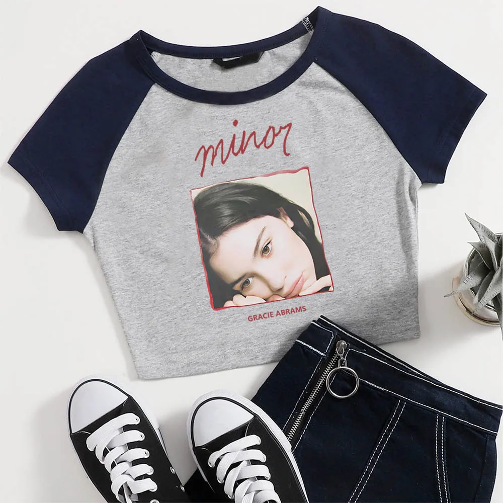 Кроп-топ с принтом Gracie Abrams 2024 модная короткая футболка без пупка