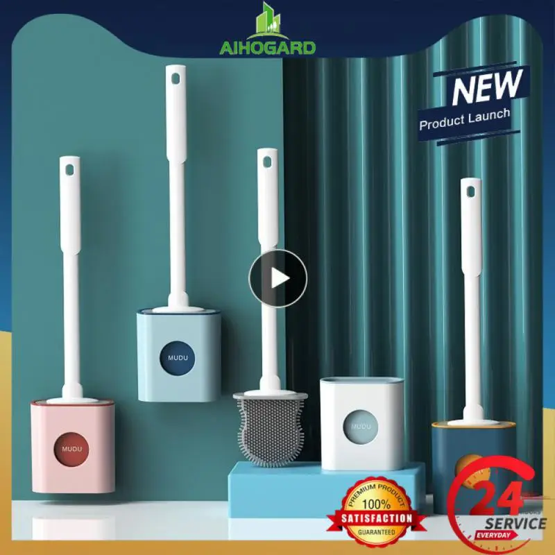 

Силиконовая щетка для унитаза с основанием, щетка для унитаза с плоской головкой, гибкая щетка из мягкой щетины с быстросохнущим держателем, набор