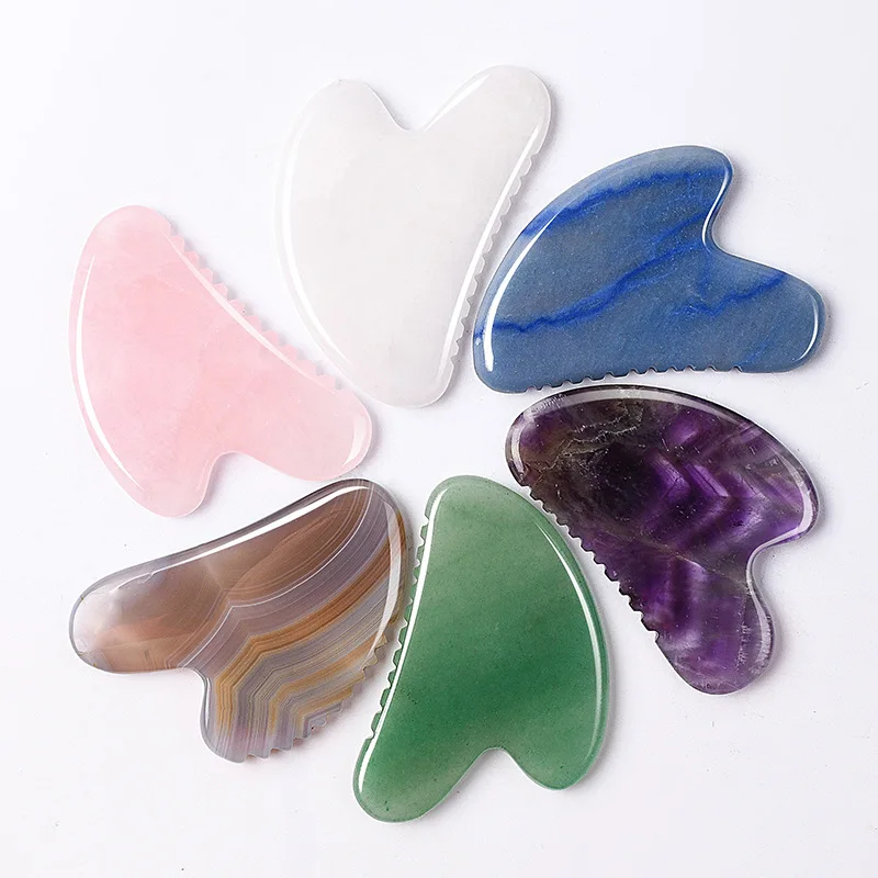 

Gear Facial Gua Sha SPA Lift Massage Tools Natural Jade Stone Guasha Board with Comb Edge Body Gua Sha Massage Sliming Beauty
