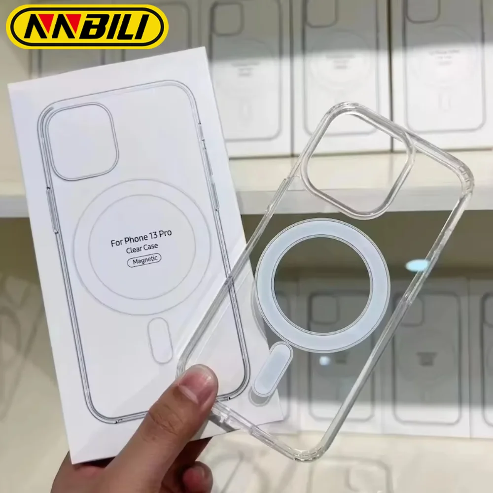 Жесткий кристаллический оригинальный магнитный чехол nnрей для iPhone 13 12 11 14 15 16 Pro Max