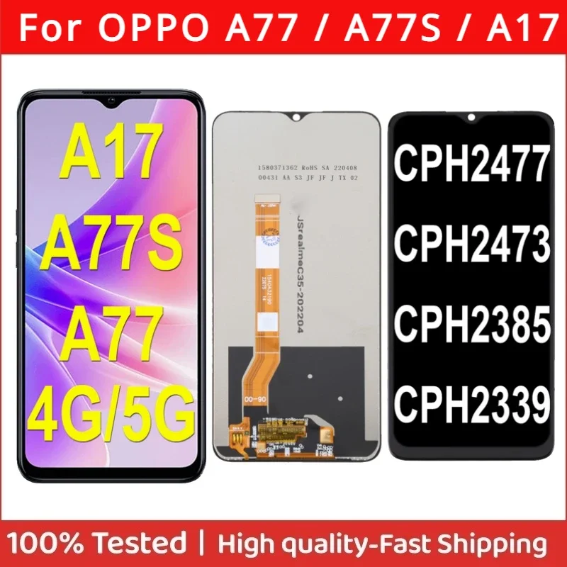 6 56 &quotIPS для OPPO A77s CPH2473 A17 CPH2477 ЖК-дисплей с сенсорным экраном в сборе A77 4G 5G CPH2385 CPH2339