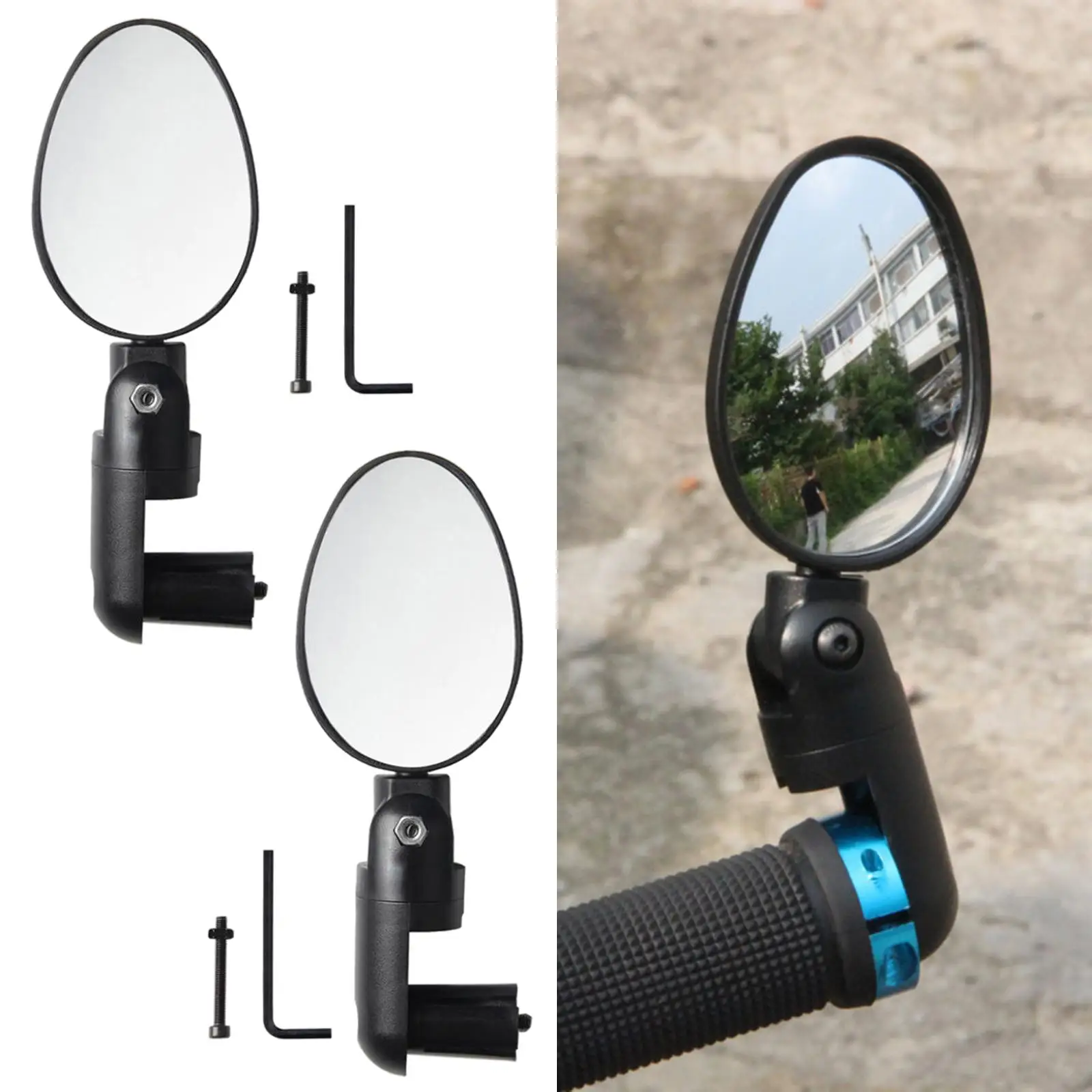 

2 шт. вращающийся на руль велосипеда заднего вида, широкий диапазон вращения на 360 °