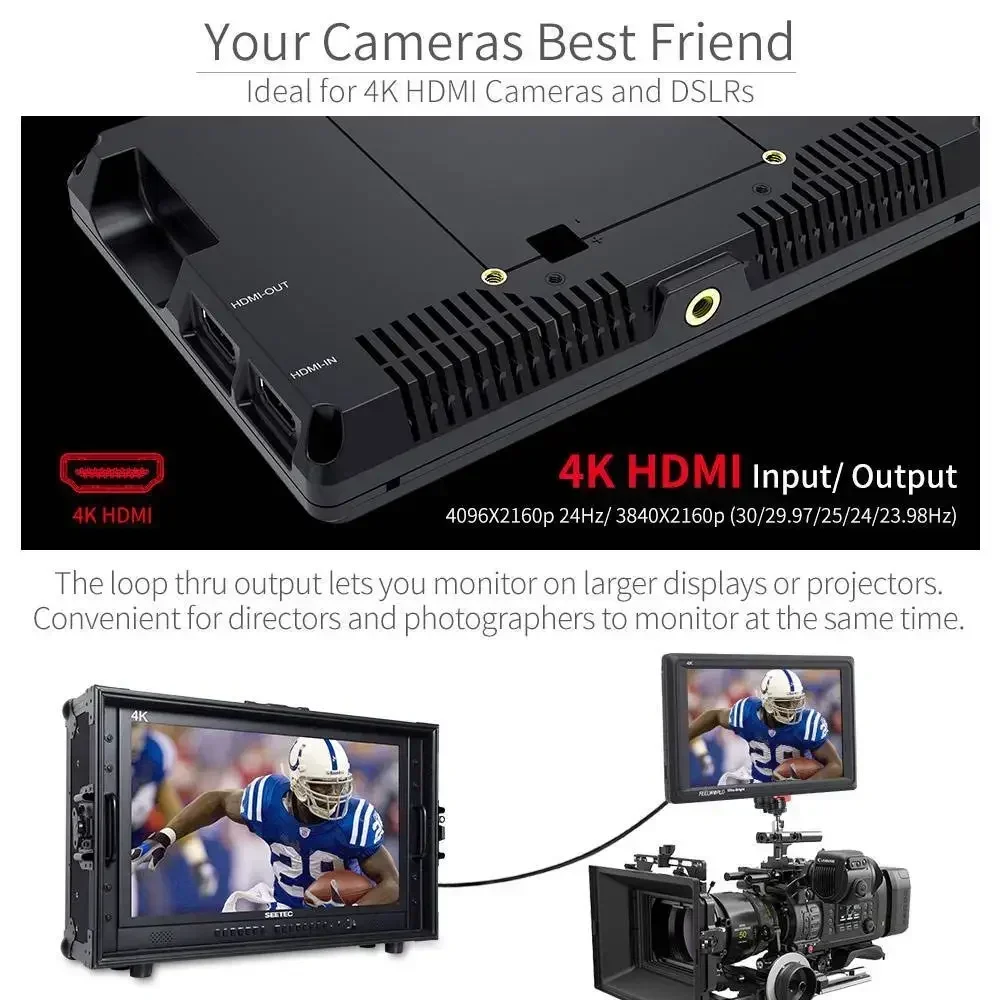 FEELWORLD FW279 7-дюймовый ультра яркий 2200nit DSLR-камер полевой монитор 4K HDMI Full HD 1920x1200