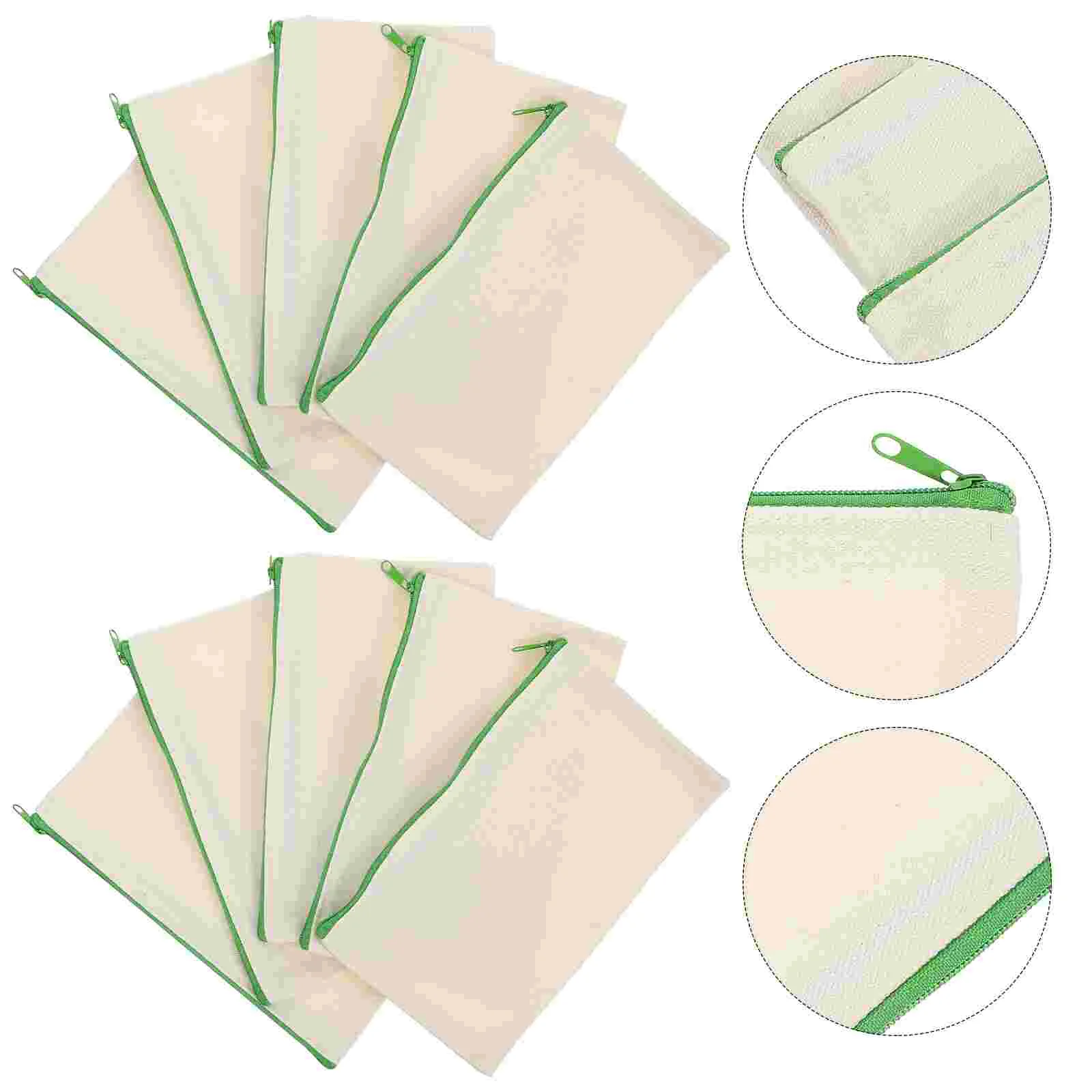 

10Pcs Students Pouch Zipper Design Pen Pouch DIY Pen Container Storage Bag