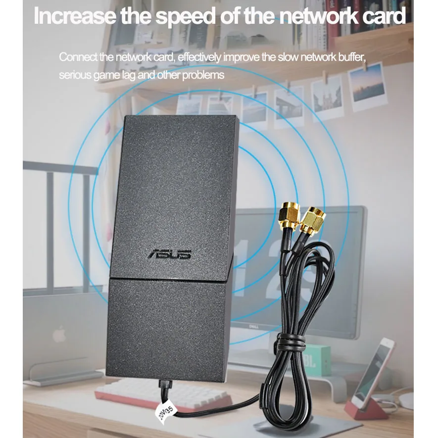 ASUS Original WiFi Router Antenna Dual Band Amplifier Rotatable Magnetic Base External Omni Antenna for PC Wireless Network Card