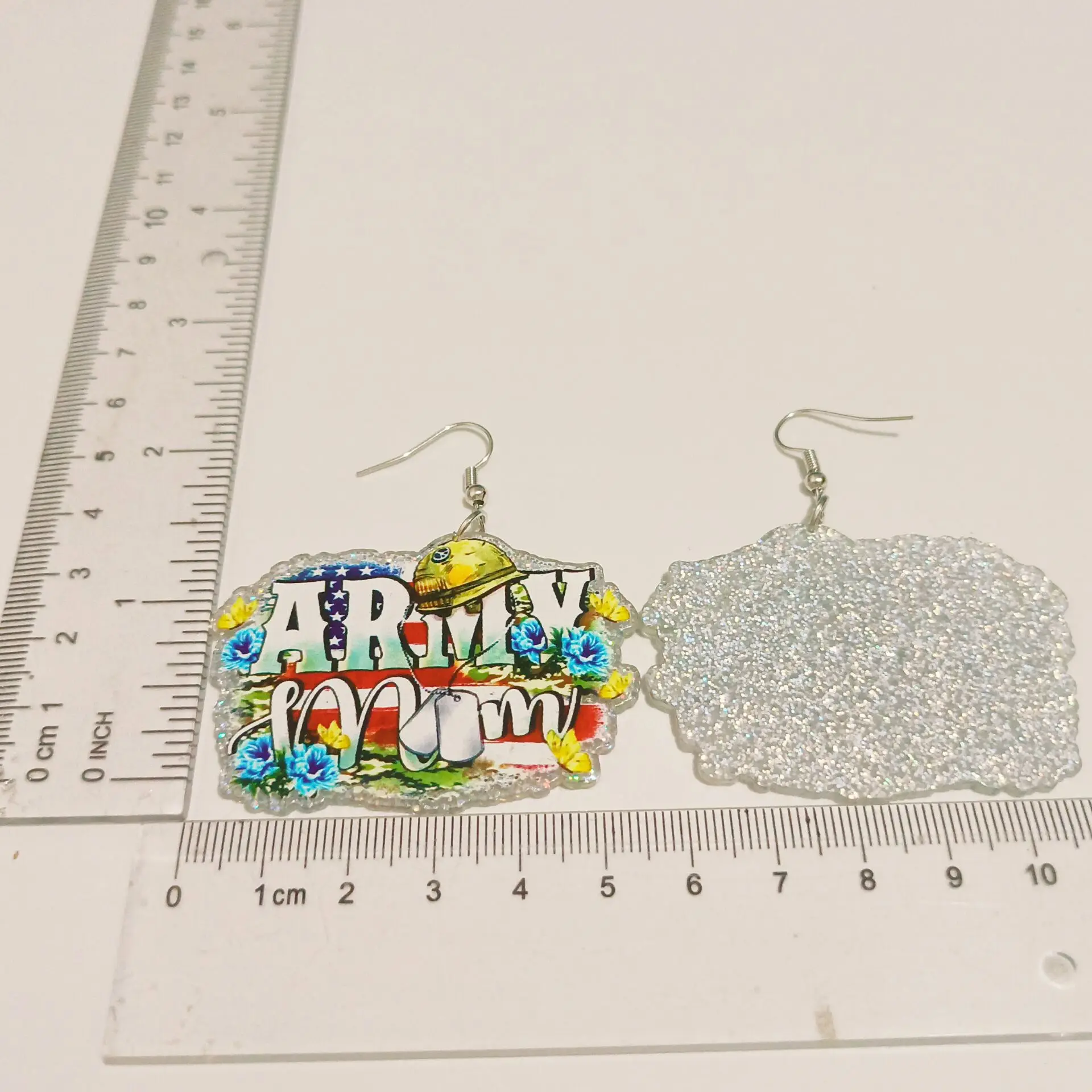 1 пара блестящие эпоксидные армейские серьги-подвески в виде собаки и мамы серьги