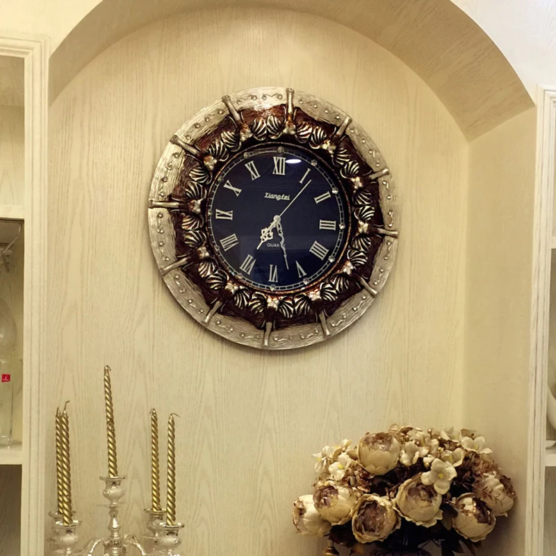 

Industrial Vintage Wall Decorative Clock Auspicious Eight Elephant Noiseless Hanging Clock Classical American Mute Clock