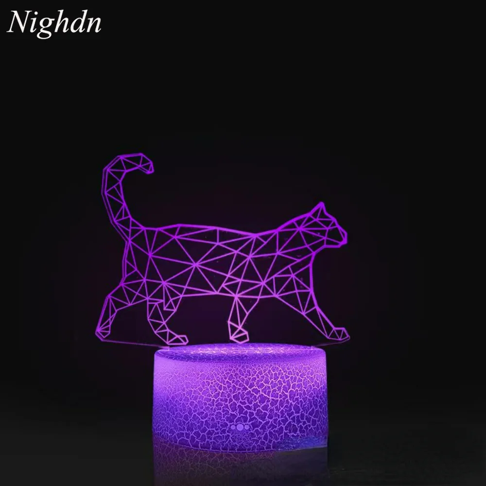 

Cat 3D Illusion Lamp Led Night Light 16 Colors Changing Remote Bedroom Decoration Birthday Christmas Gifts for Kids Cat Lovers