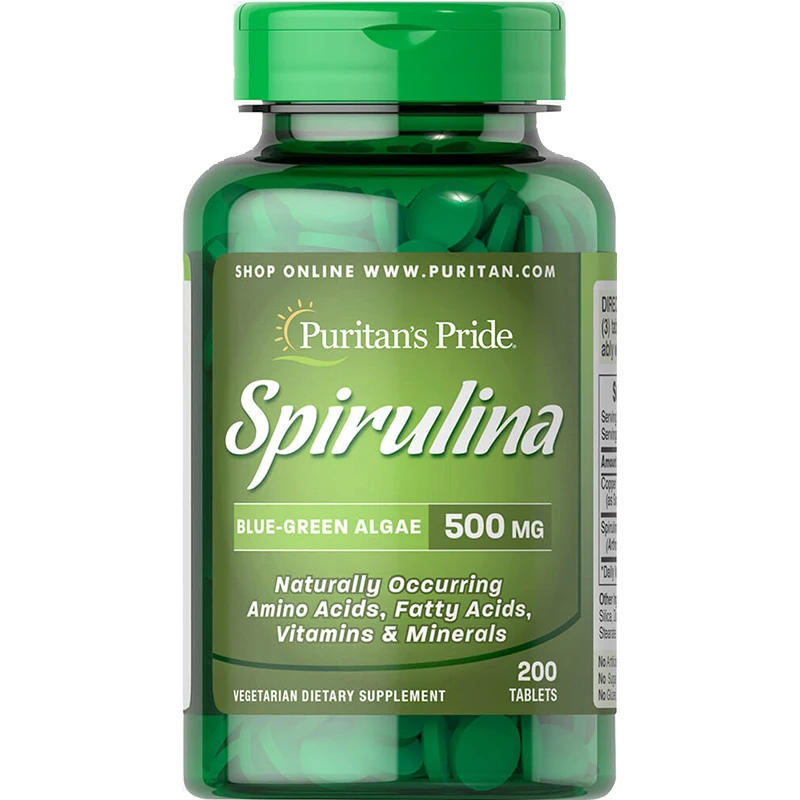 

200 Pills 500mg Natural Spirulina Nutrition Tablets High Protein Amino Acid Enhancement Immune Enhancement Health Food