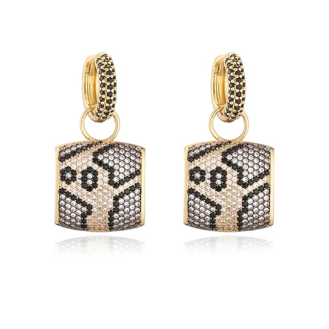 HECHENG медные серьги-капельки с леопардовым узором