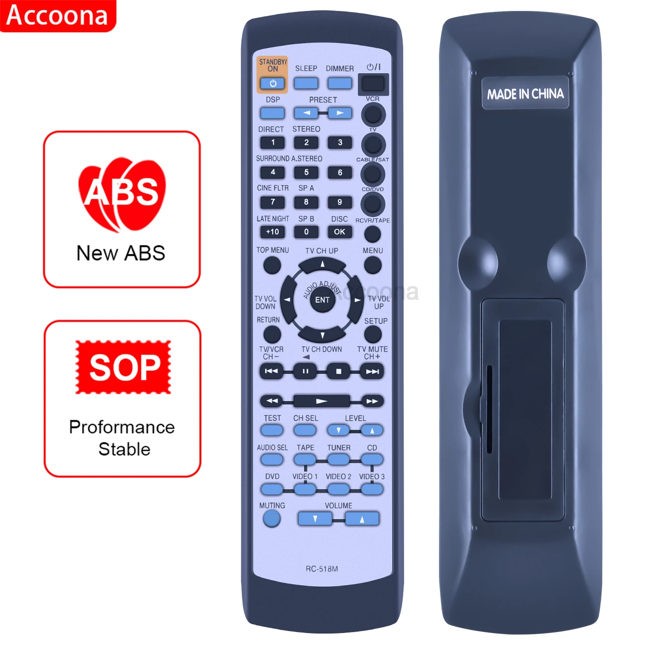 

RC-518M Remote Control for ONKYO HTS-660 HTS-667C HTS-760 HTS-767C TX-SR501 TX-SR501E, TXSR501E Audio/Video Receiver