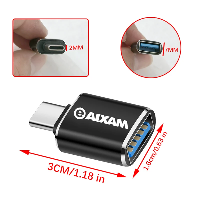 Автомобильный адаптер эмблема автомобиля OTG Тип C к USB коннектор для Aixam e MEGA MINAUTO