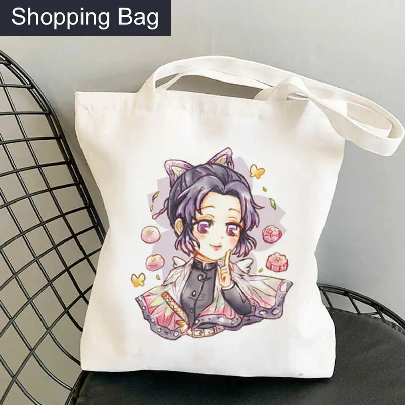 

Сумка-тоут, сумка для покупок из экологически чистой ткани с рассекающим демонов киметсу No Yaiba