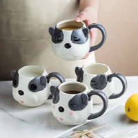 300ml personality ceramic drinking couple cup cute animal coffee mug teacup chinese porcelain mugs coffee cups c032