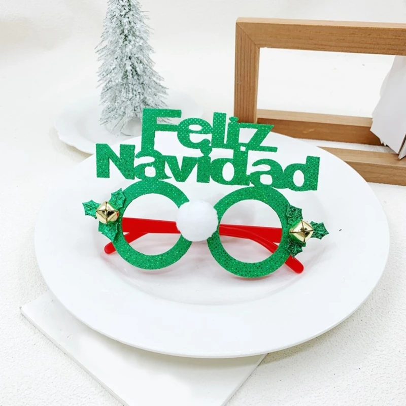 2025 Рождественские очки блестящие с блестками для празднования Нового года