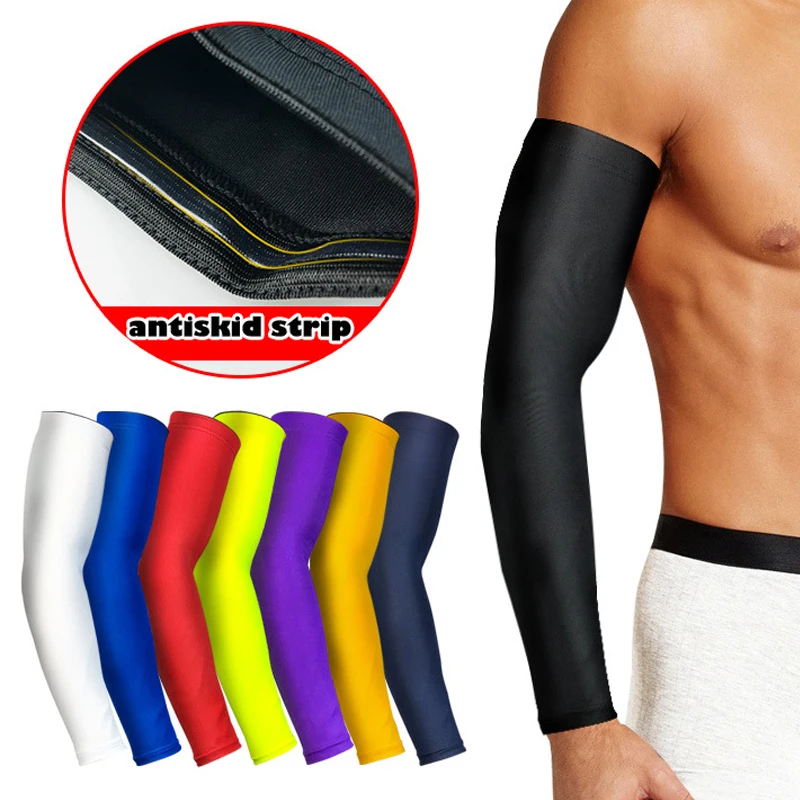 

1PC Breathable Quick Dry UV Protection Running Arm Sleeves Basketball Elbow Pad Fitness Armguards Sports Cycling Arm Warmers