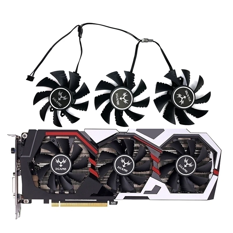 

75mm 4pin iGame GTX 1060 For Colorful iGame GeForce GTX 1070Ti GTX 1080 GTX 1050 Gaming Graphics Card Fan Radiator Replacement
