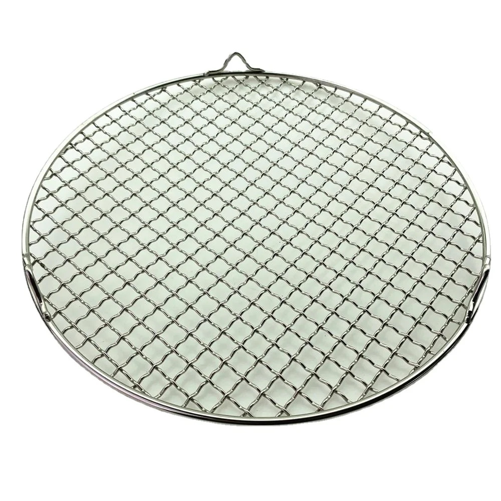 

304 Stainless Steel Grid Grilling Net Plus Household Iron Mesh Grill Grilling Mesh Oven Barbecue Baking Round Air Fryer Rack Net